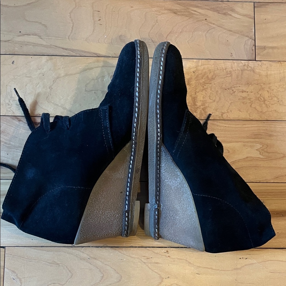 J. Crew Black Suede Wedge Ankle Boots
